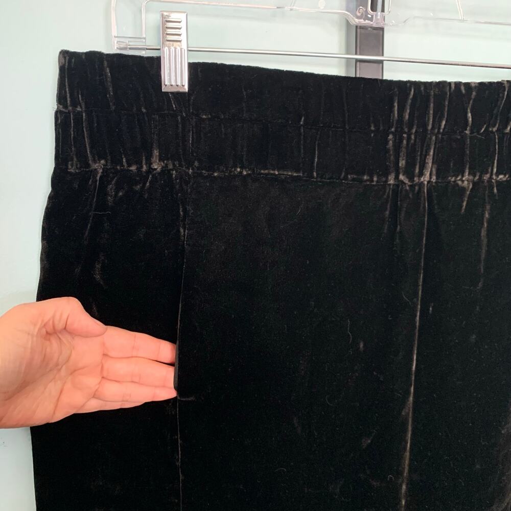 NWT J. Crew Black Luxe Velvet Pull-On Skirt Size Large - Picture 3 of 6